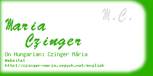 maria czinger business card
